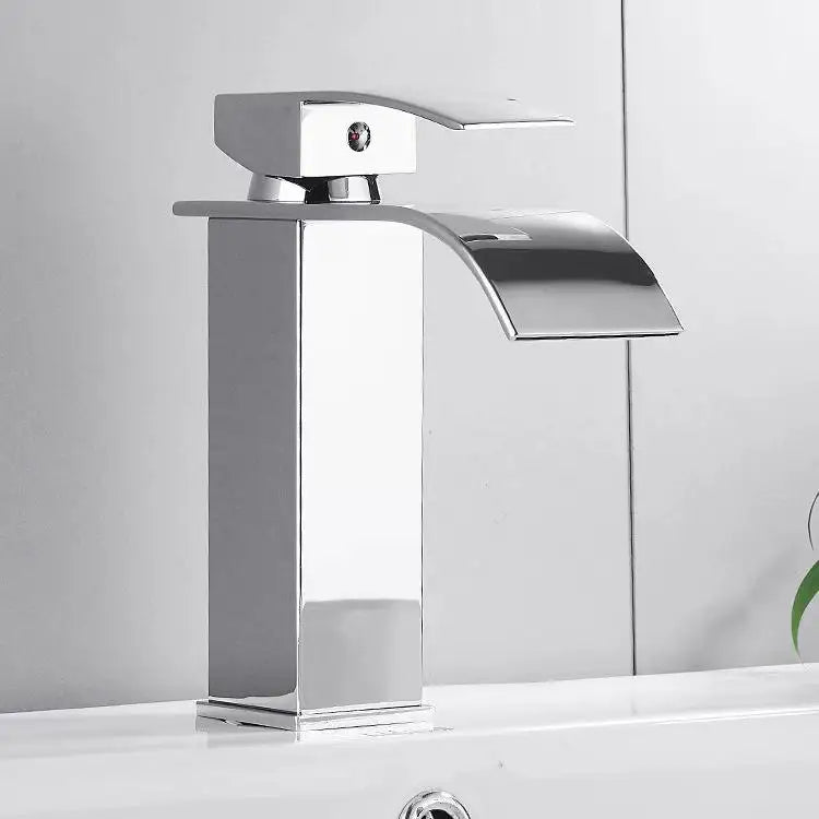 Chrome Waterfall Bathroom Faucet Lavatory Single Handle Stainless Steel  Bathroom Sink Faucet Washbasin Faucet for Bathroom