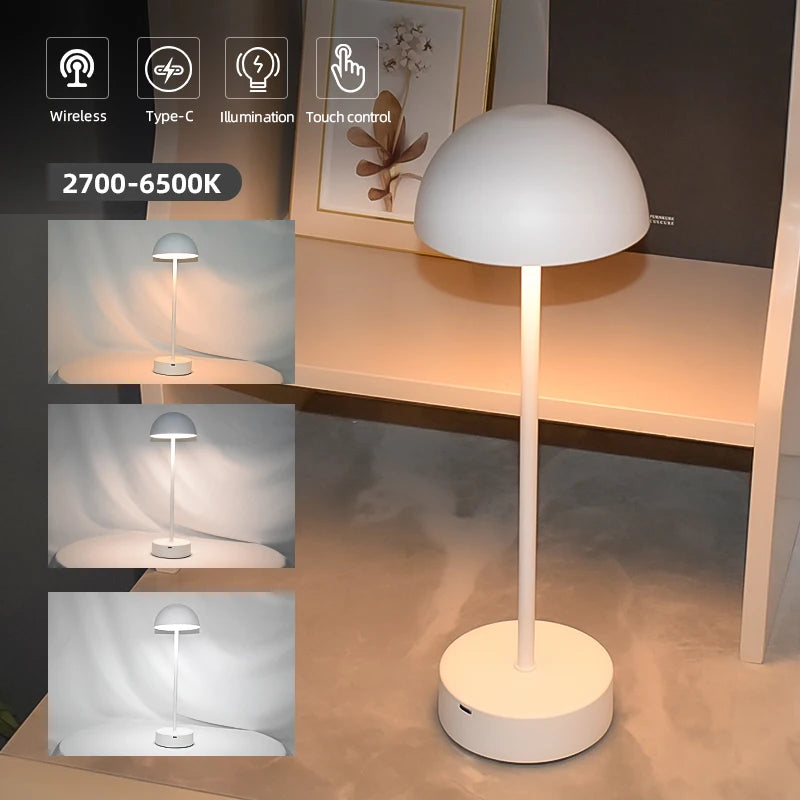 Reading Bedroom Decor USB Rechargeable Portable Modern Table Light Minimalist Wireless Touch Lamp