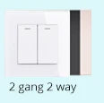 Coswall Luxury Crystal Tempered Glass Panel 1 Gang 1 Way Light Switch On / Off Wall Switch With LED Indicator 16A AC 250V