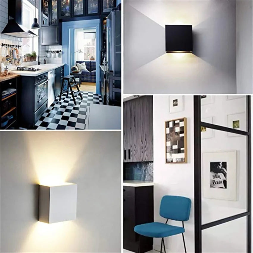 6W Wall Lamp Living Room LED Luminaire Aisle Wall Sconce Bedroom LED Wall Lights White/Black Color