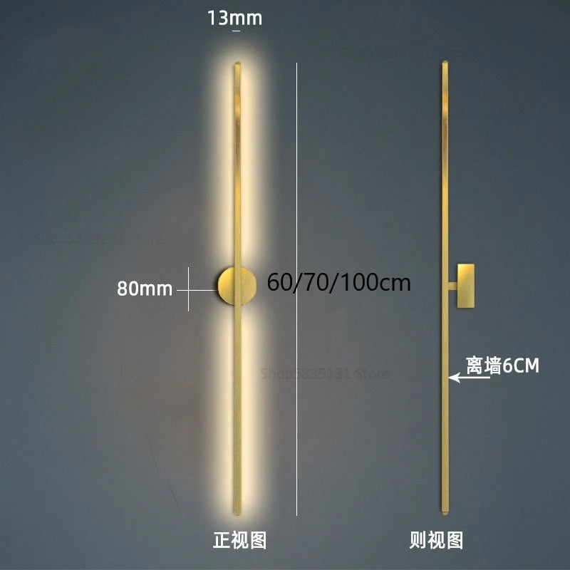 Modern Simple Line Wall Lamps Nordic Living Room Luxury Wall Decor Led Wall Light Creative Aisle Rotating Lam Wall Sconce Lights