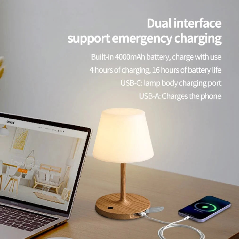 Modern Simple Rechargeable Waterproof Shower Lamp Table Light for Reading Room Bedside Living Room Battery Operated Lamps IP44