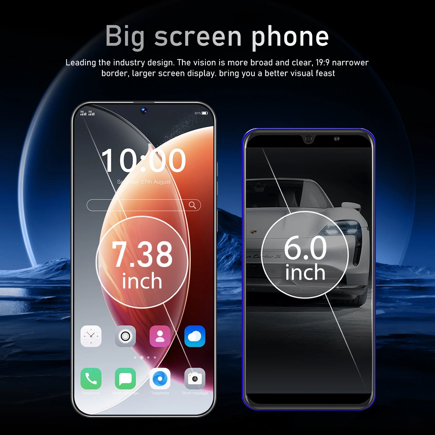 Factory Direct Sale C30 Pro 5G Smartphone 7.38 Inch Display Android 13 OS 16GB RAM + 1TB ROM Celulares Dual Cheap Phones