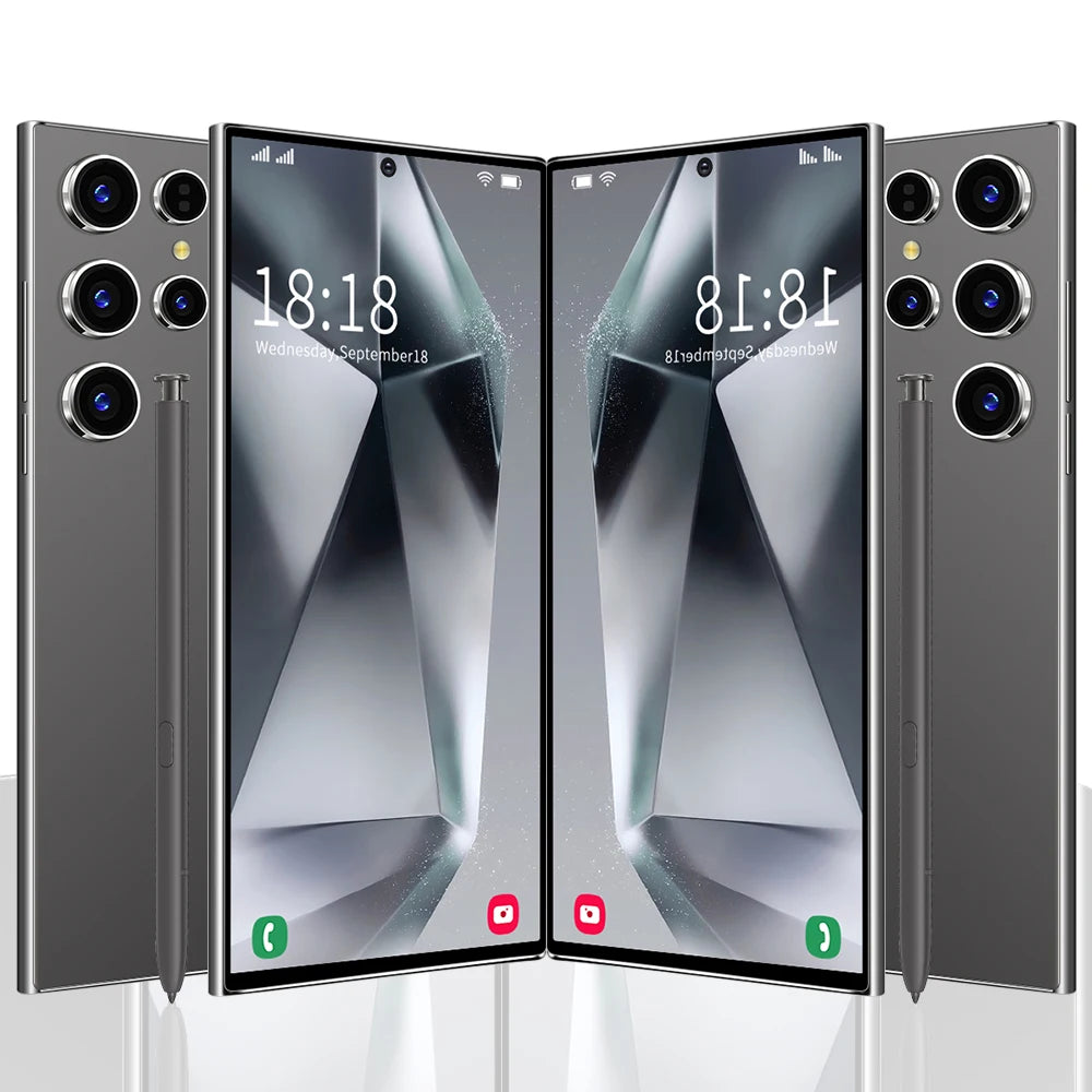 Hot Selling S24 ULTRA 5G Smartphone 7.3 Inch Full Display 48MP+108MP Deca Core Android 14 MTK Processor LTE Mobile Phones
