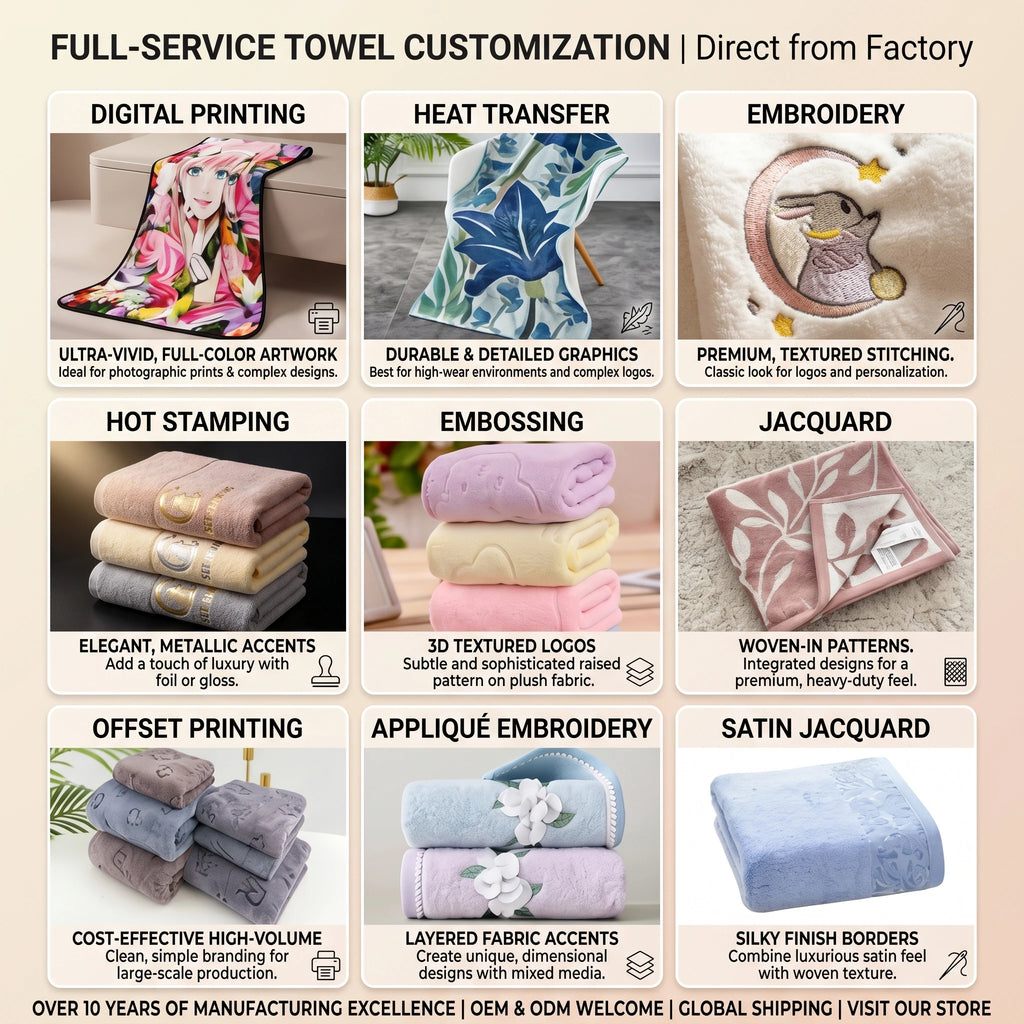 Skin Friendly Soft Hypoallergenic Quick Dry Cotton Woven Kids' Towel Dog Pattern Lightweight Eco-Friendly for Home Shower
