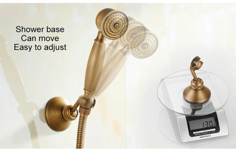 MOLI Wall mounted antique brass bronze brushed bathtub faucet with hand shower bathroom shower faucets torneiras 8306