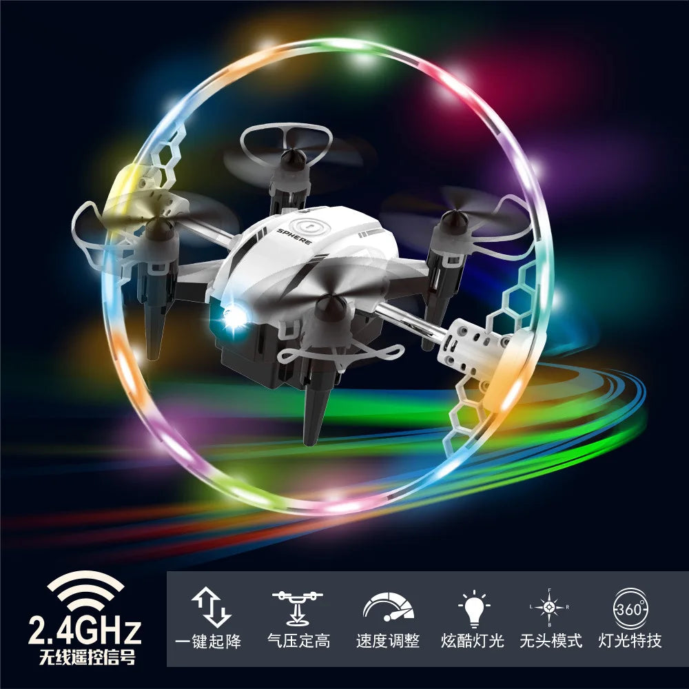 Cross-Border T25 Mini RGB Stunt Light Plastic Children's Drone 360-Degree Flip Flight Remote-Controlled Toy Aircraft