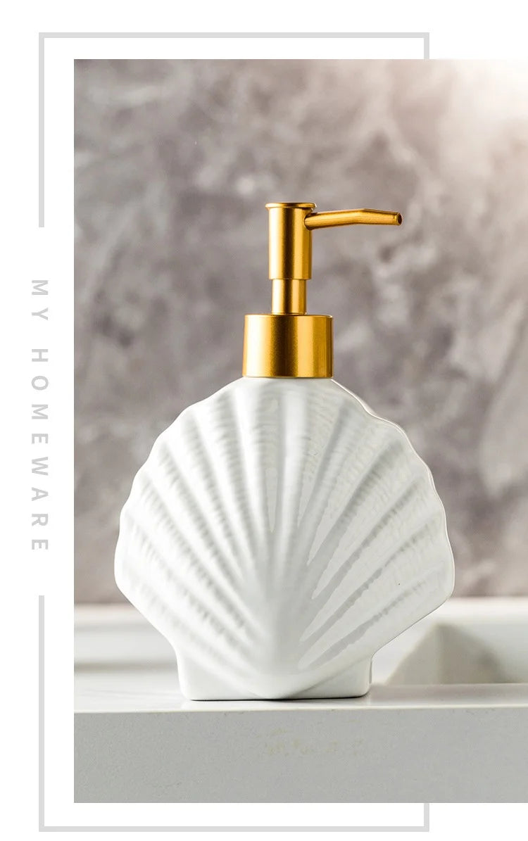 Minimalist Nordic Style Ceramic Dispensing Bottle for Hand Soap Shower Gel or Shampoo Hotel Bathroom Set Supplies