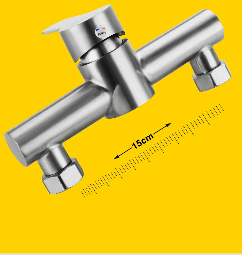 Single Handle Stainless Steel Triple Mixing Wall Mount Shower Valve Rainy Soft Jet Brushed Surface Ceramic Core 3 Holes Modern