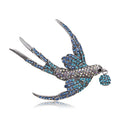 New Creative Bird Costume Accessory Swallow Rhinestone Enamel Brooch Alloy Party Brooches with Plating Technology for Engagement