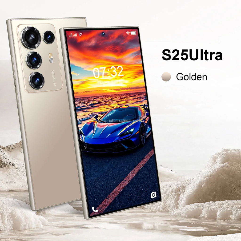 S25 ULTRA 5G Smartphone 7.3 Inch HD Screen 8800mAh Battery 108MP Camera DecaCore Phone CPU MTK Processor LTE CDMA Mobile Phones