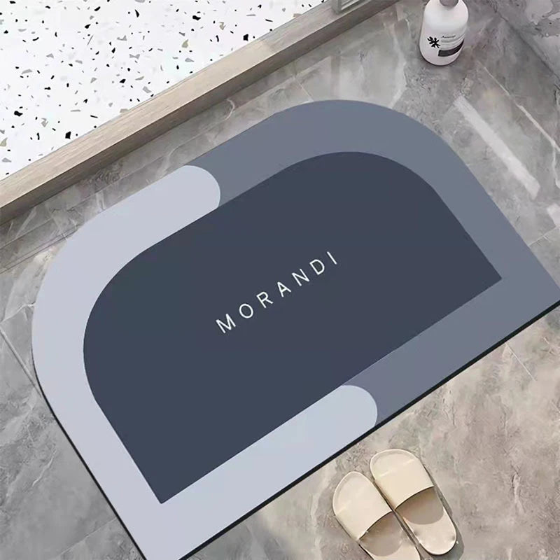 Quick Drying Soft Diatomite Bath Mat Super Absorbent Non-Slip Bathroom Floor Mat for Shower Toilet Entrance
