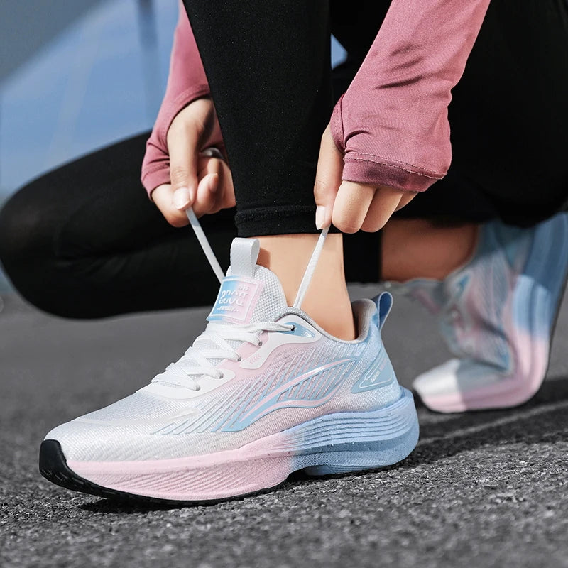 Spring New Youth Women Sport Shoes Comfort Mesh Breathable Hard-wearing Lightweight Height Increasing Casual Walking