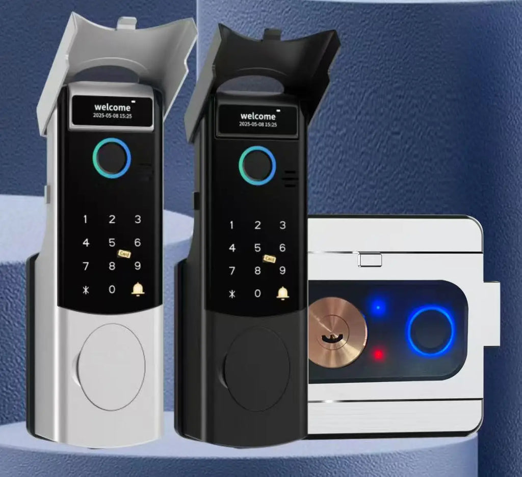 Camakt Outdoor Smart Rim Lock Keyless Wood Door Aluminum Fingerprint IC Card Unlocking Smartphone Controlled Smart Lock