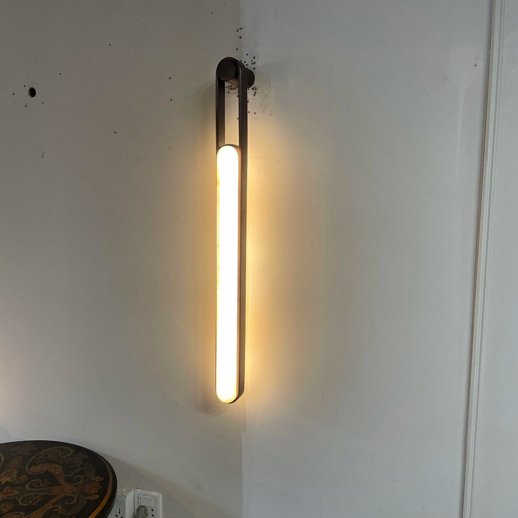 New Lightweight Luxury Marble Wall Lamp with LED 220V Metal Frame White Shade 2-Year Warranty for Living Room