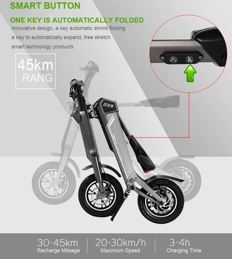 12inch electric bike 240w motor smart electric scooter 48V lithium battery smart folding electric bicycle to cycling ebike