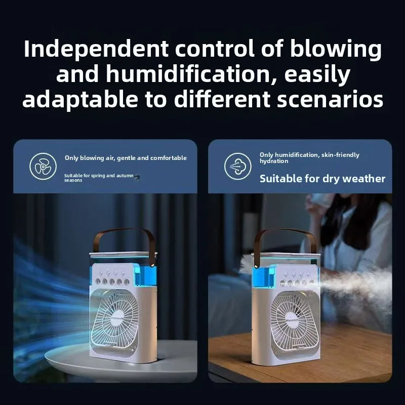 Five Hole Smart Spray Fan Humidifier Water Cooled Fan Desk Office Student Use Silent Hydrating Humidification Cooling Air Fan