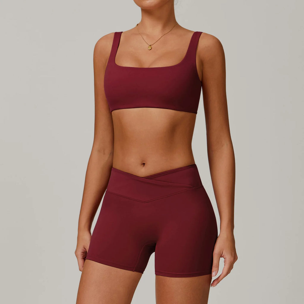 Women Gym Bra Shorts Outdoor Sports Leggings Clothing 4 Piece Sets Workout Wear Gym Fitness Sets