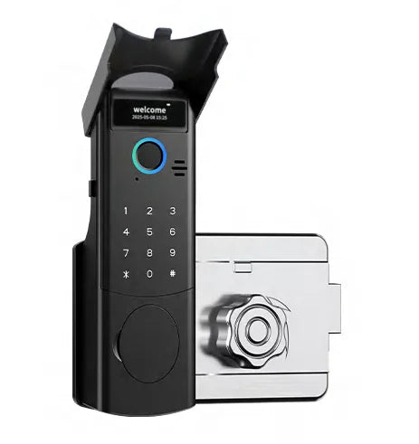 Wireless Electronic Rim Lock Kit for Home Biometric Fingerprint Password Unlock Tuya Smart Cloud Lock Steel Compatibility
