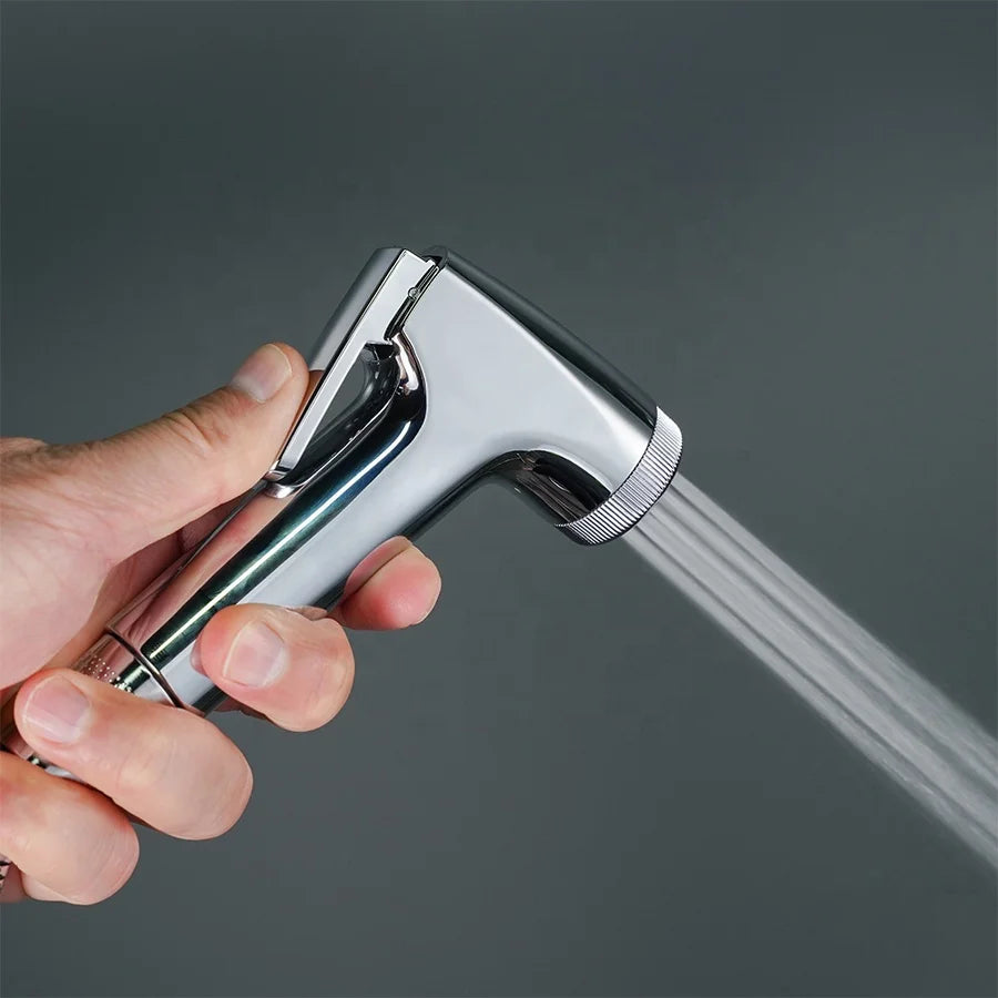 Chrome ABS Shower High Pressure Jet Cold Hot Hand Portable Black Shattaf Bidet Spray for Toilet