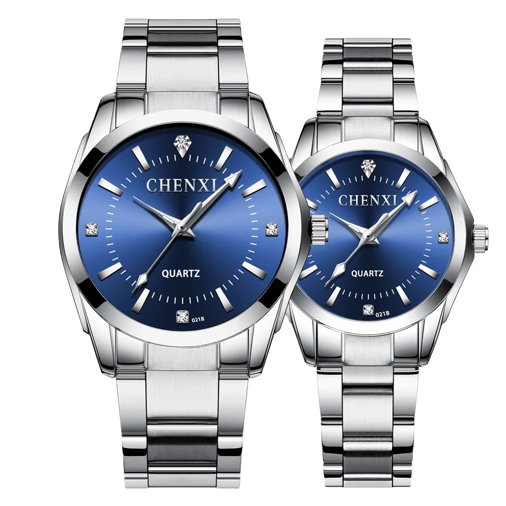 CHENXI Brand Couple Watch Luxury Women's Casual Watches Waterproof Watch Women Fashion Dress Rhinestone WristWatch CX021B