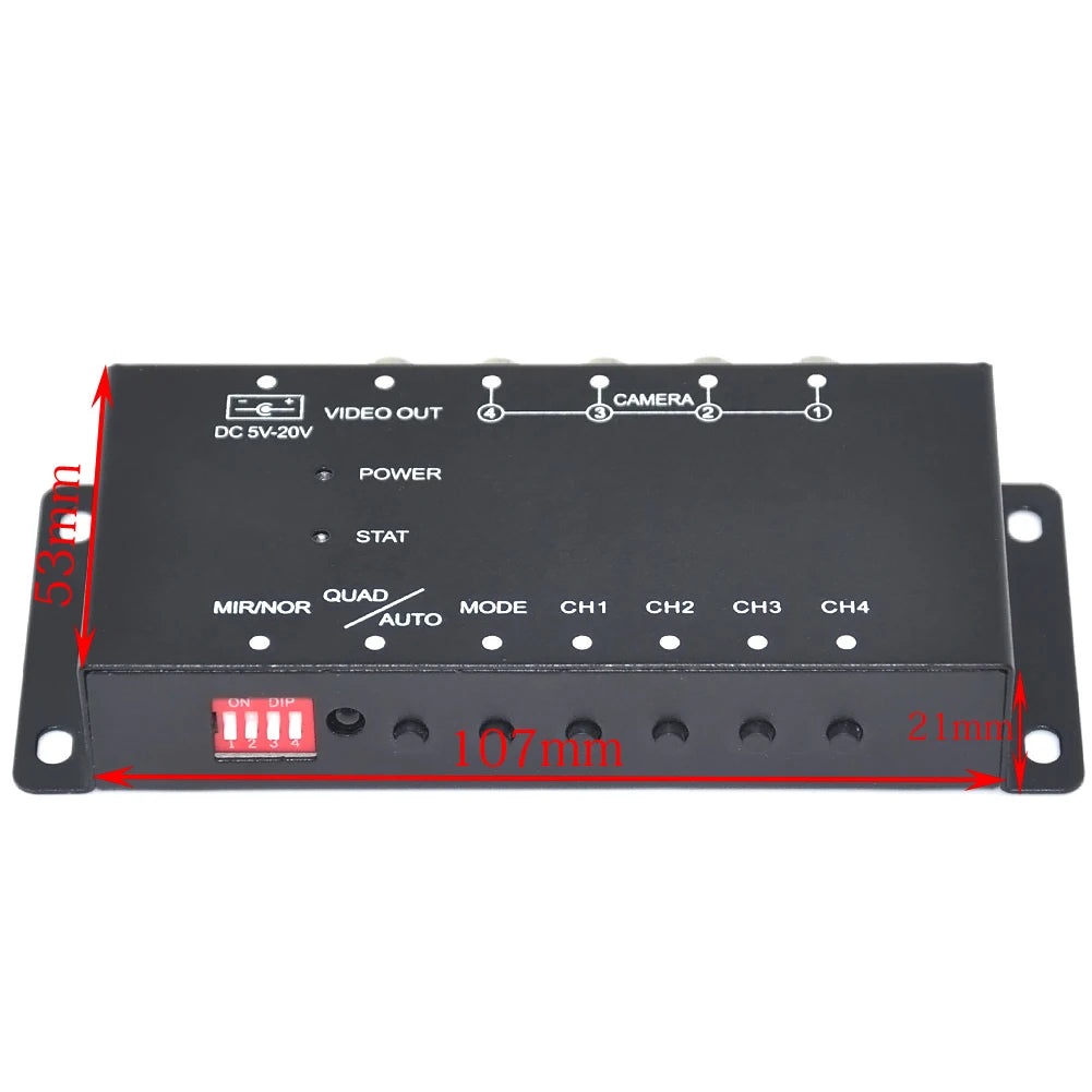 IR control 4 Cameras Video Control Car Cameras Image Switch Combiner Box For Left view Right view Front Rear Parking Camera Box