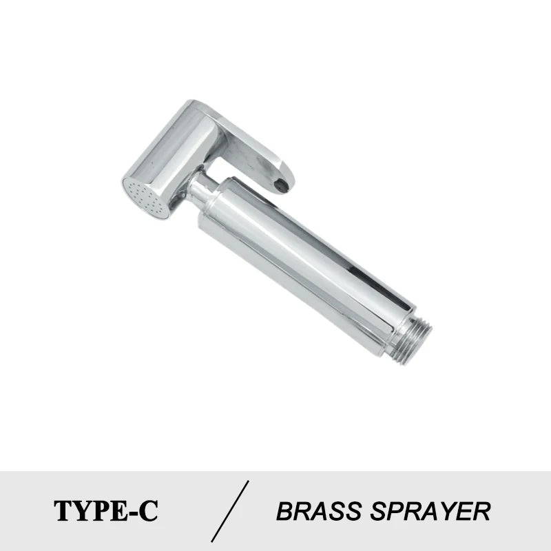 Shower Douche Toilet Bidet Sprayer Kit Chrome Polished Brass Bathroom Wall Mount Single Cold Valve Handheld Bidet Shattaf Set
