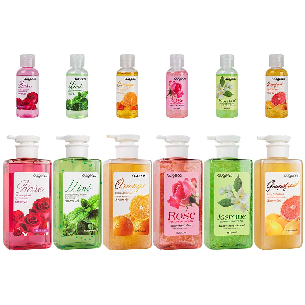 Private Label Natural Essential Oil Body Wash Aroma Deep Cleansing Soothing Jasmine Mint Shower Gel