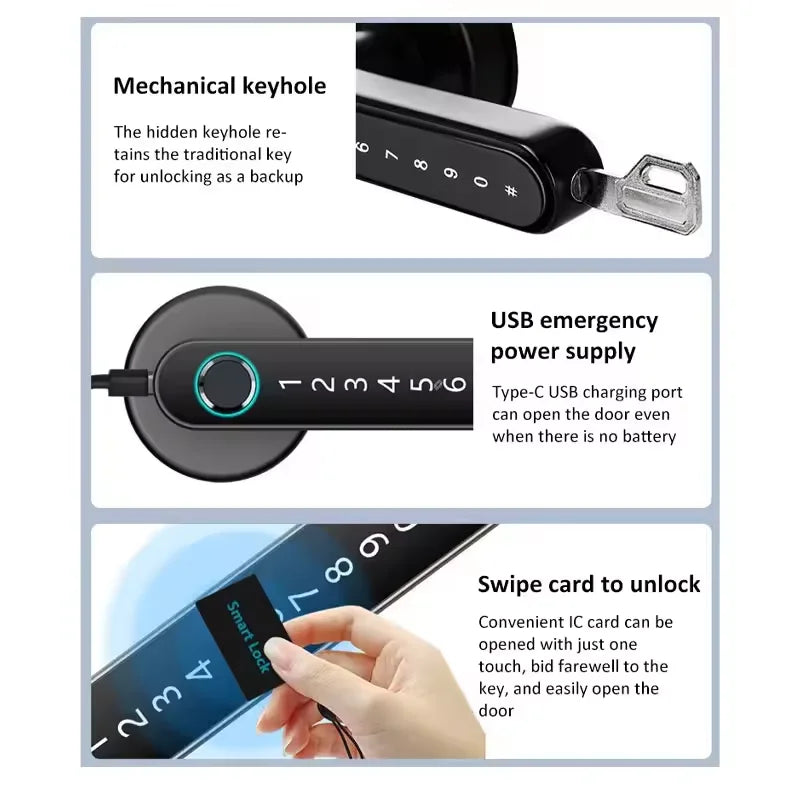 Quality Digital Door Lock Wood Door Rear Fingerprint Lock Smart Lock Front Door Waterproof Outdoor Cerraduras Inteligentes Ezvis