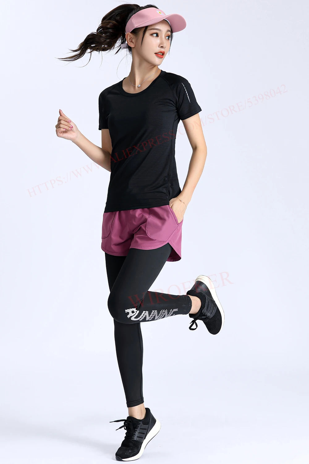 Women Running Trousers 2 In 1 Yoga Sports Fitness Leggings Quick Dry Jogger Training Sportpants High Waist Female Gym Pants