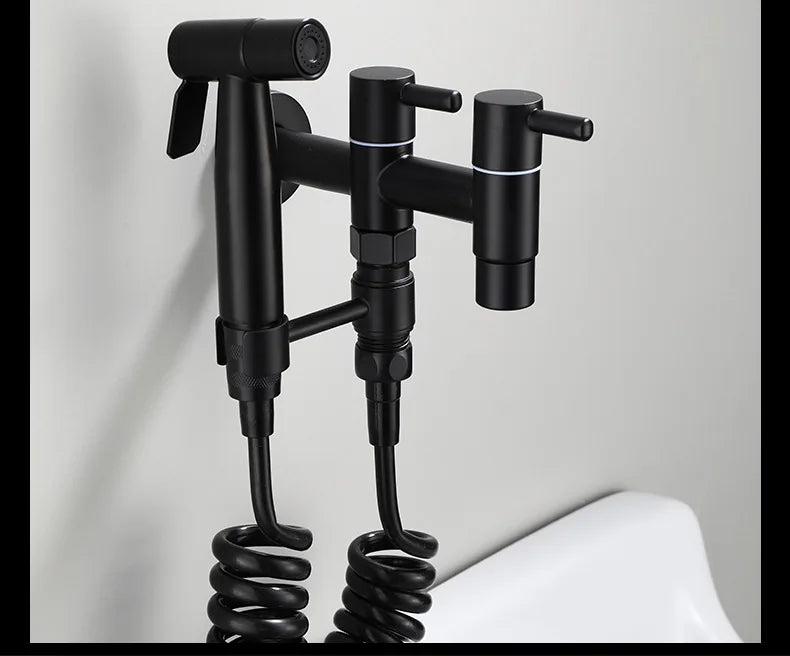 Washing machine faucet Bidet Faucet Stainless Steel Bathroom faucet tap Single Cold garden Faucet Black outdoor mixer Small Tap