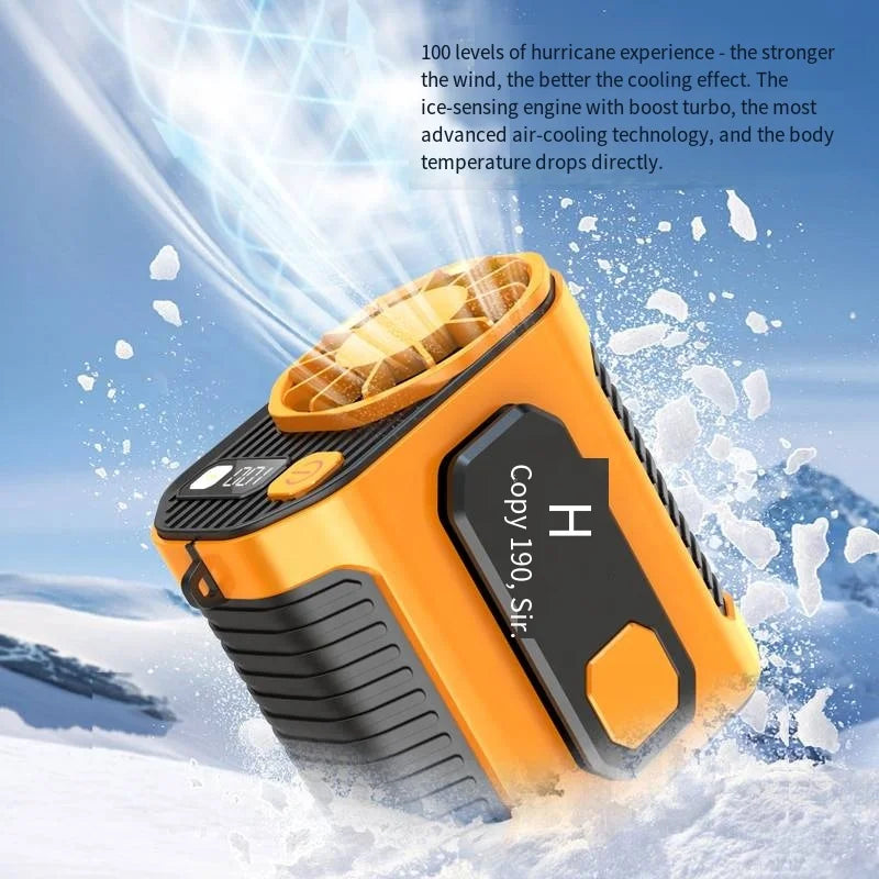 2026 Mini Air Cooler Fan Handheld USB/Battery 5000mAh Wearable Light 3-Speed Touch Control Brushless Motor Household Outdoor