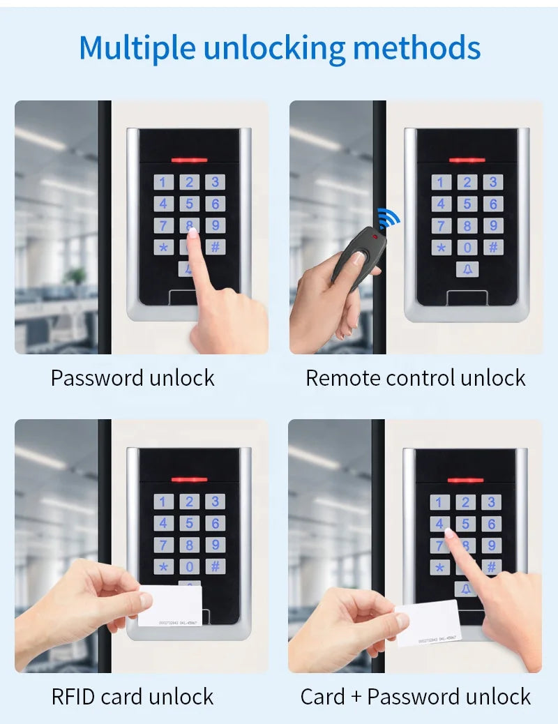 AW10-K-EM IP65 Waterproof Smart Security Door Lock System Metal Case Keypad RFID Proximity Card Wireless Access Control Kit