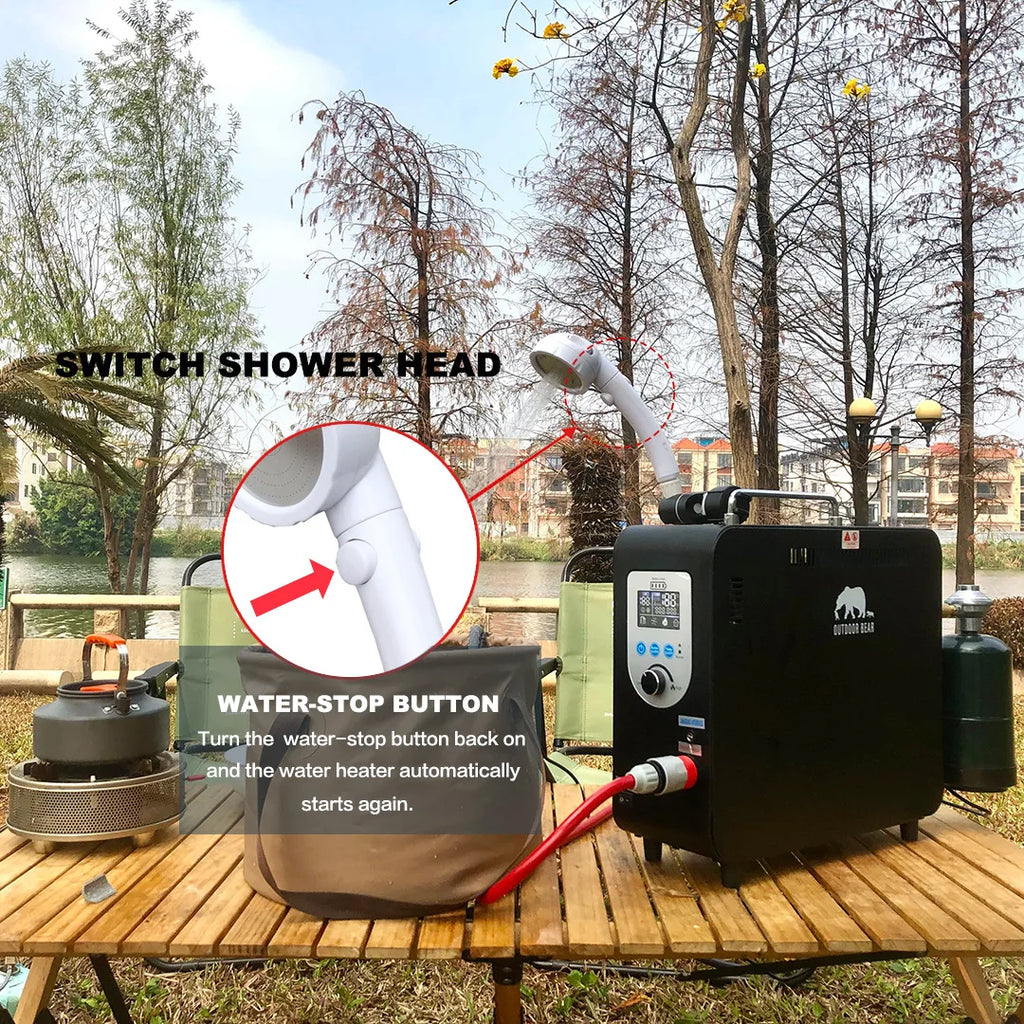 Outdoor Camping Heating Portable Shower Wholesale Portable Shower with Heating Function Tankless Heat Pump Gas Water Heater
