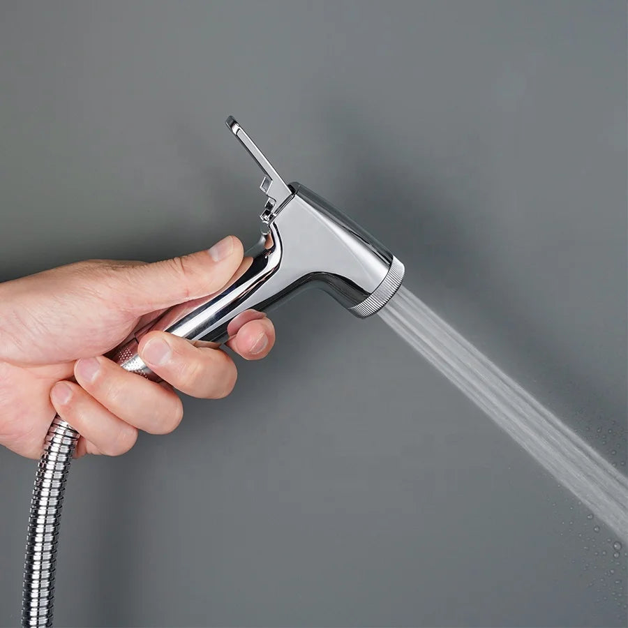 Chrome ABS Shower High Pressure Jet Cold Hot Hand Portable Black Shattaf Bidet Spray for Toilet