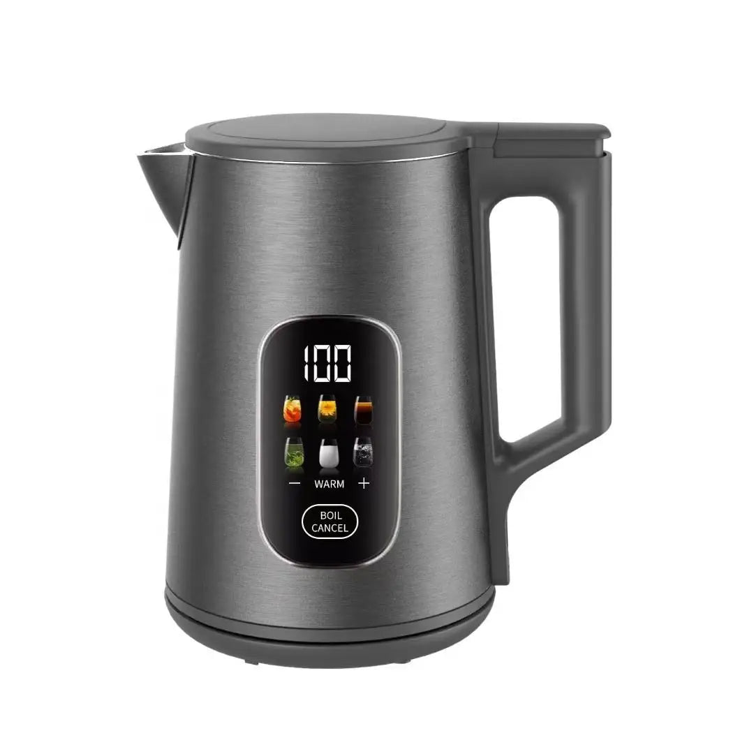 Precise Temperature 1.7L Digital Stainless Steel Shell Smart Electric Tuya Wifi Keep Warm Mobile Control Display Tea Kettle
