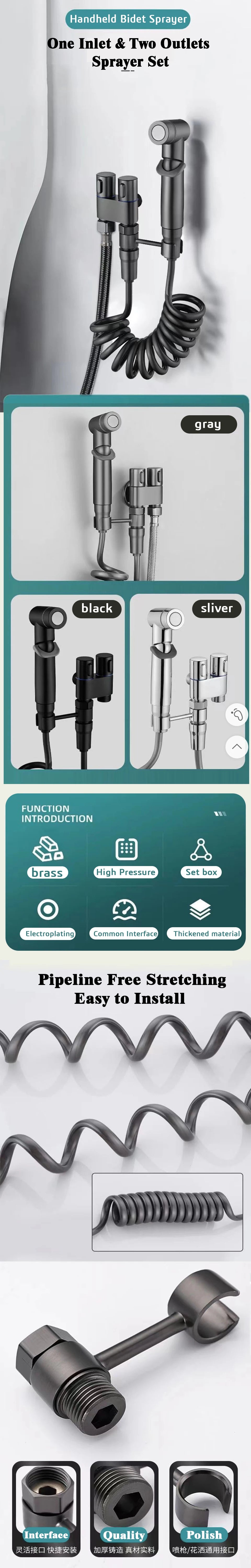 Wall-Mounted Stainless Steel Horizontal Jet Cleaner Spray Gun