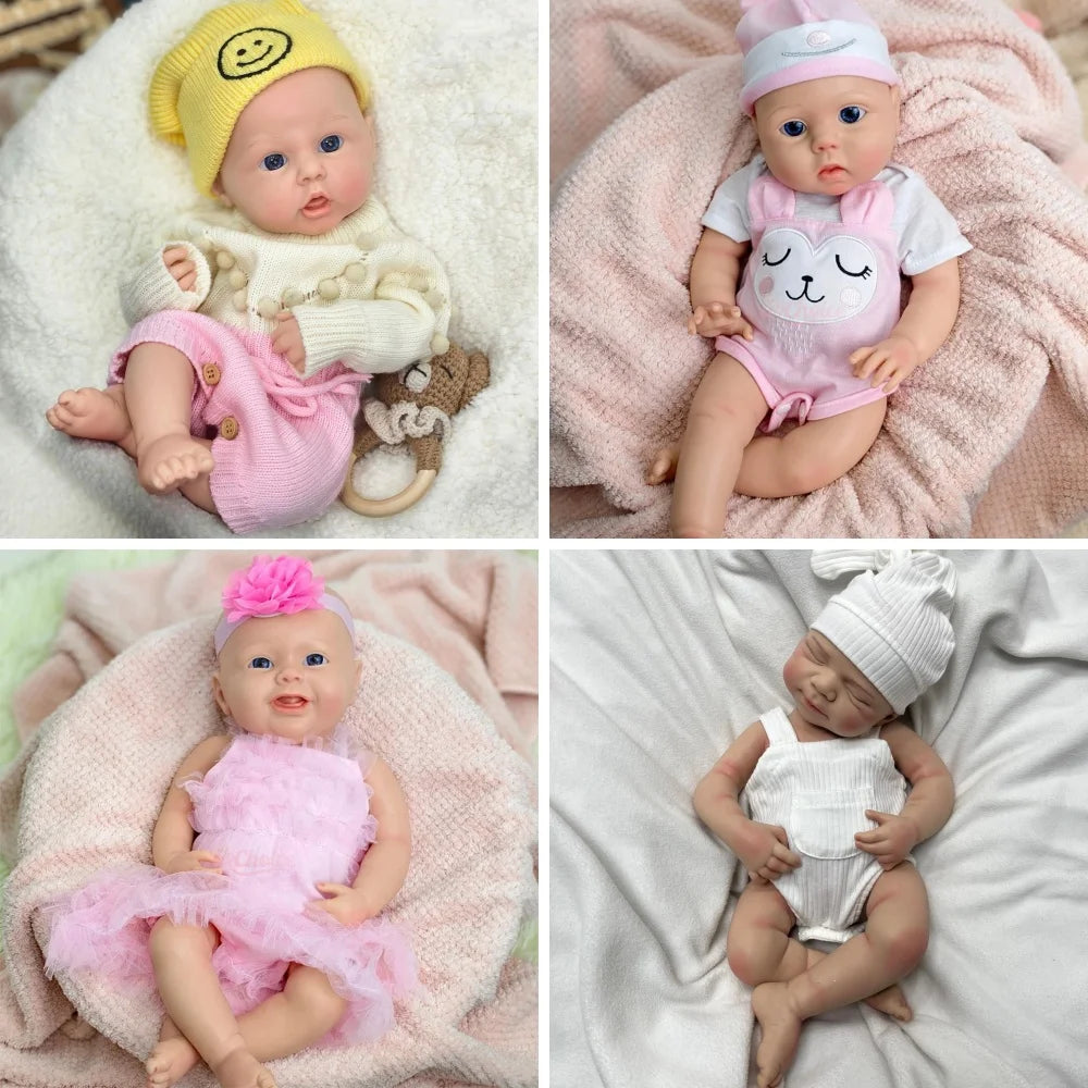 DIY Painted Silicone Reborn Baby Dolls 17" Open Mouth Newborn Dolls Washable Silicone Dolls As Artist Collection