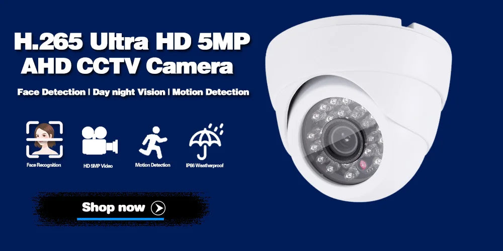 White CCTV AHD Dome Camera 5MP HD Oudoor Indoor Home BNC Security Analog Camera XMEYE 2MP 1080P DVR Video Surveillance Cam H.265