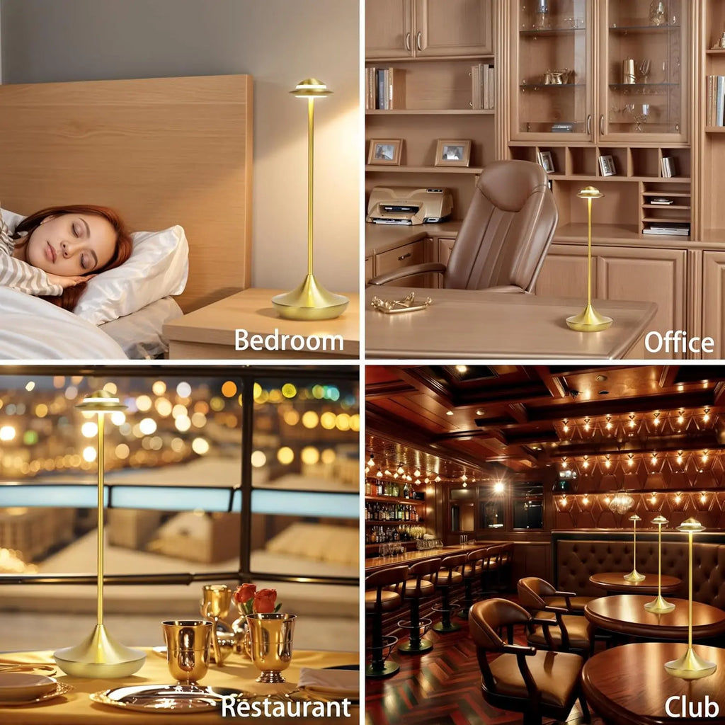 Portable Cordless Table Touch LED Rechargeable Battery Dimmable Warm White Light Restaurant Dining Hotel Bar Living Room Lamp