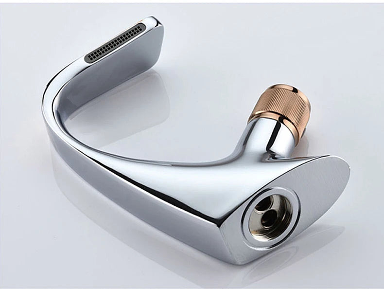 Black Faucet Bathroom Sink Faucets Hot Cold Water Mixer Crane Deck  Mounted Single Hole Bath Tap Chrome Finished ELM457