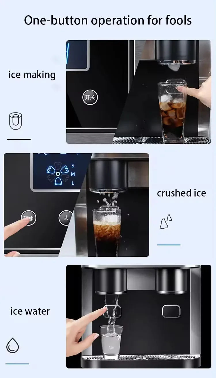 REYES 18kg Electric Water Ice Maker 15kg Storage Three Function Flake Maker for Home Use Featuring Emerson Bristol Motor