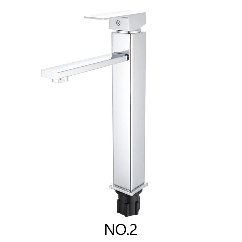 Square Modern Single Hole Single Handle Counter Top Water Sink Mixer Tap  Black  Bathroom Tall Wash Basin Faucet