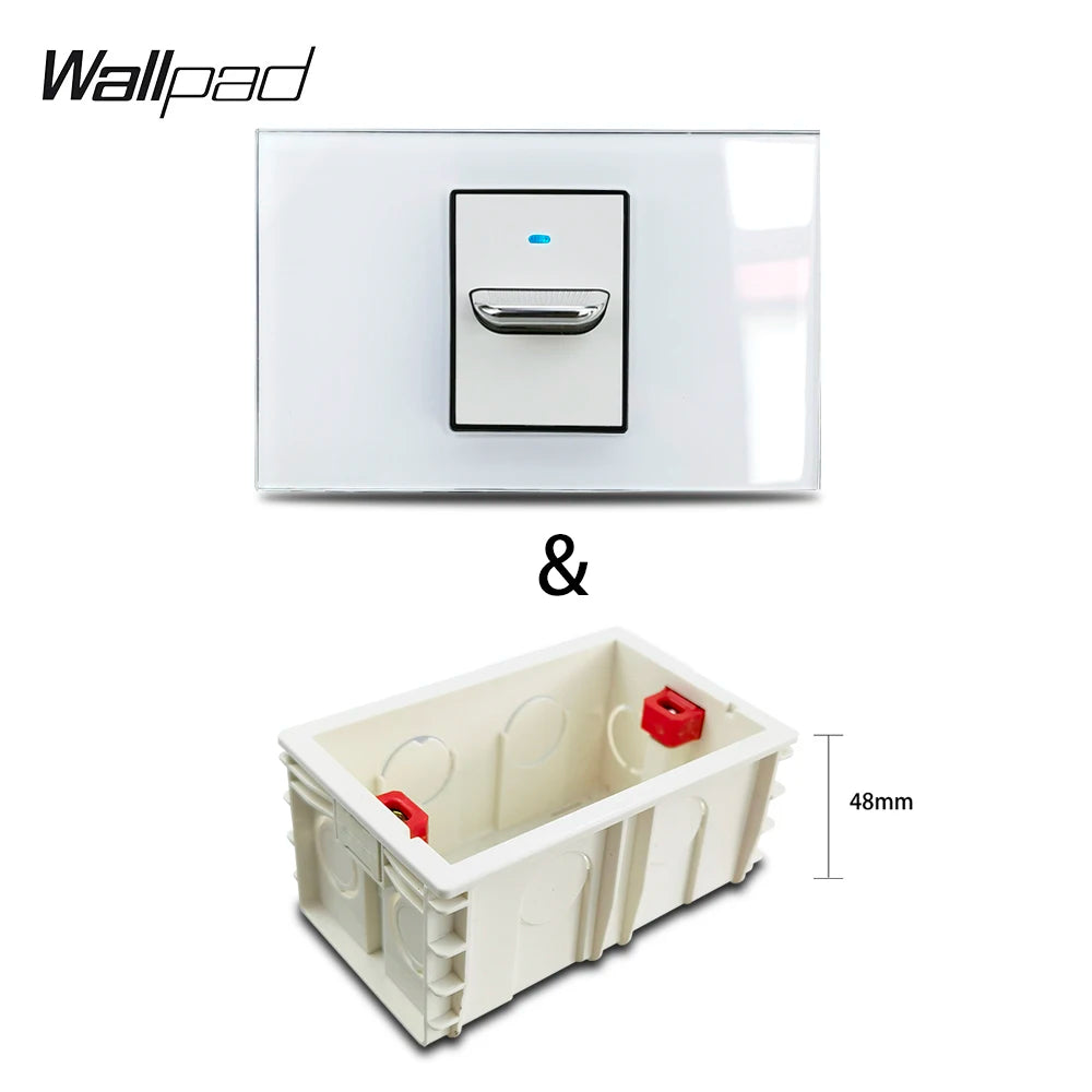 1 Gang AU US Toggle On Off On Wall Switch Wallpad L3 White Glass Panel 118*75mm 1 2 Way Smart home Switch Controller 3M