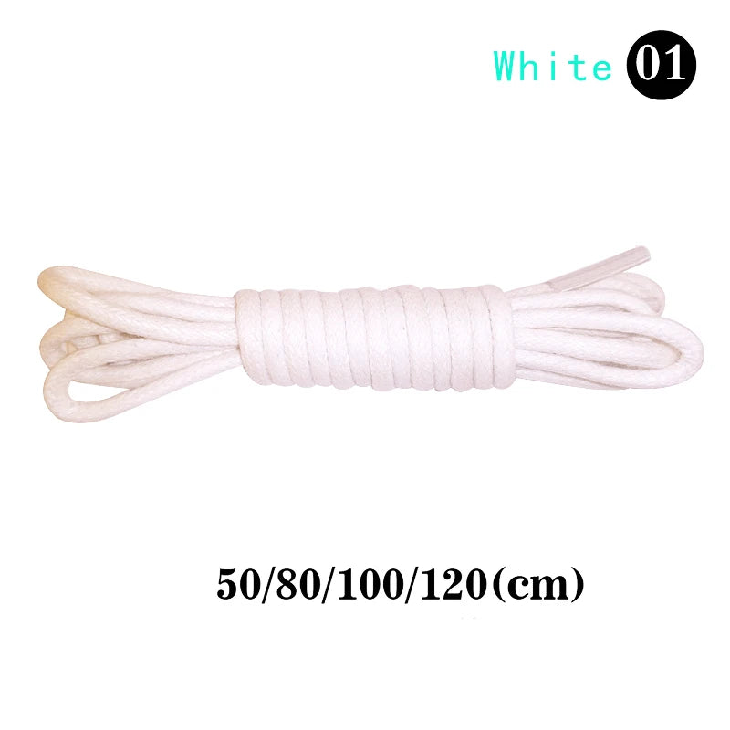 1Pair Round Shoelaces Polyester Solid Classic Shoelace Casual Sports Boots Shoe Laces Strings 50cm,80cm,100cm,120cm 11 Color