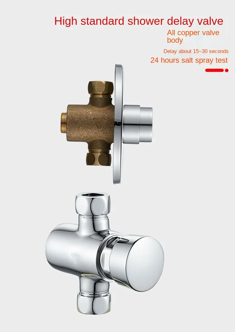 Swimming Pool Bathroom Concealed Single-cold Delayed Shower Tap Outdoor Beach Surface-mounted Push-button Delayed Shower Switch