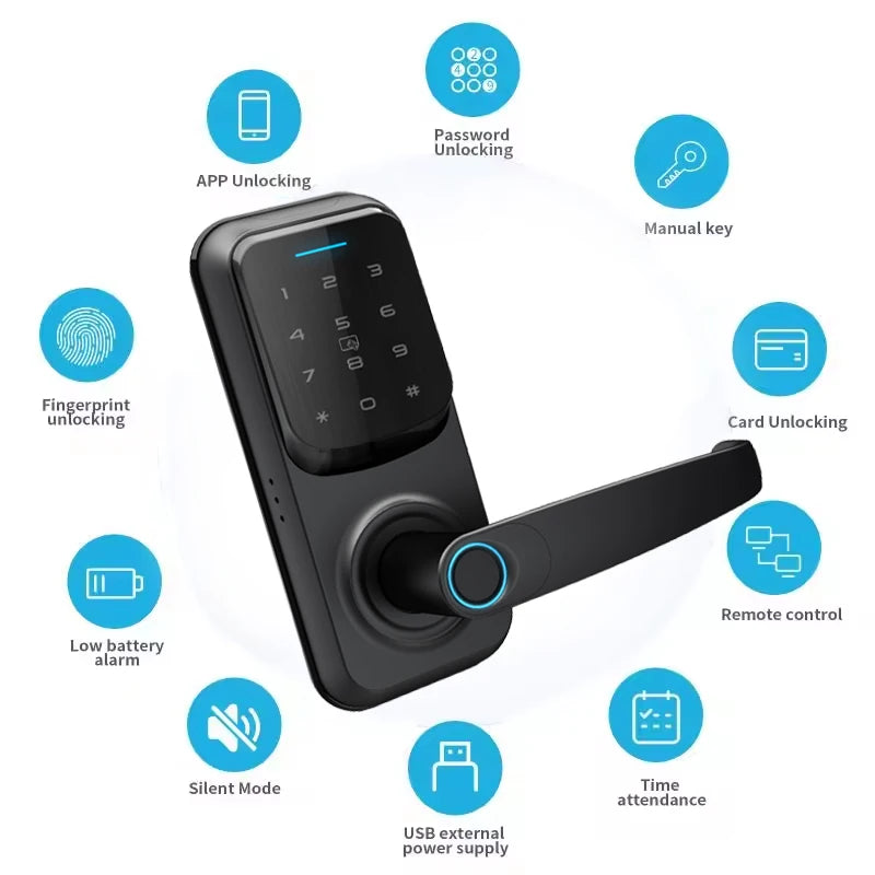 2026 Security Biometric Touch Id Bathroom Smart Digital Door Lock Serrure De Porte Intelligente Fechadura Electronica