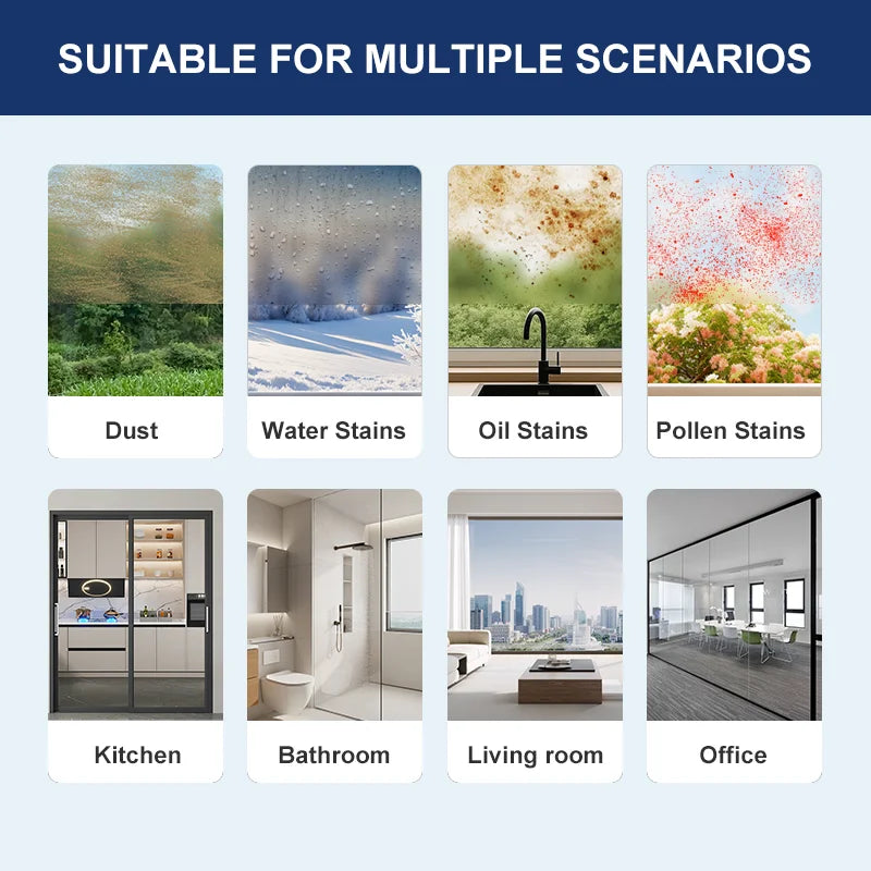 Bathroom Mirrors & Shower Windows Cleaner Robot Mess-free Water tank Design Long-lasting Battery Cleaning Exterior Glass Washer