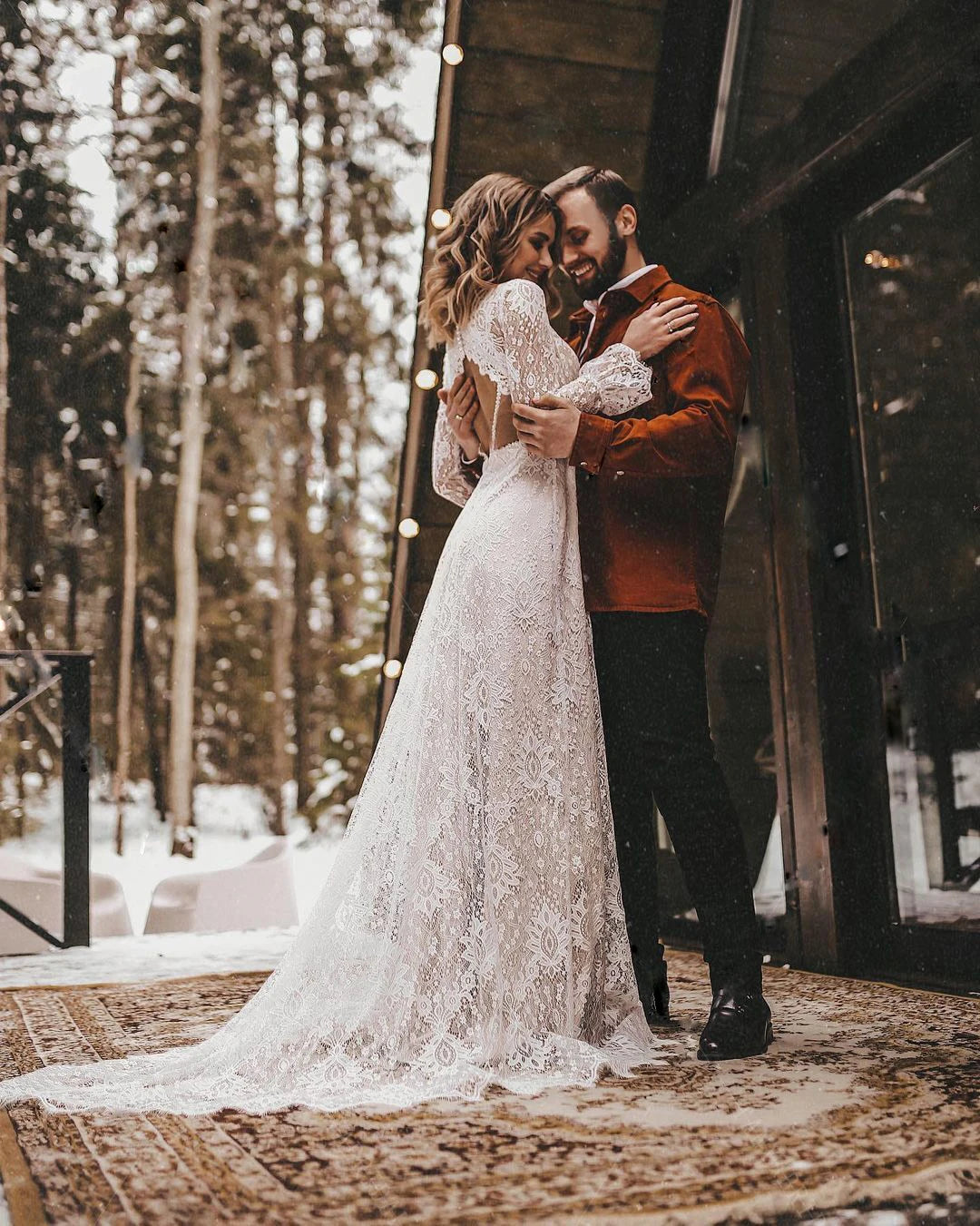8756 # Real Photos Custom Sweep Train Appliques Lace V-neck Wedding Dress Bridal Gown Engagement Party Evening Dresses