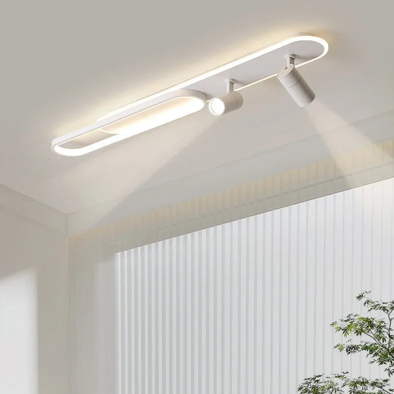 Modern Minimalist LED Ceiling Light Strip Design Remote-Controlled Three-Color-Changing Surface-Mounted for Living Rooms
